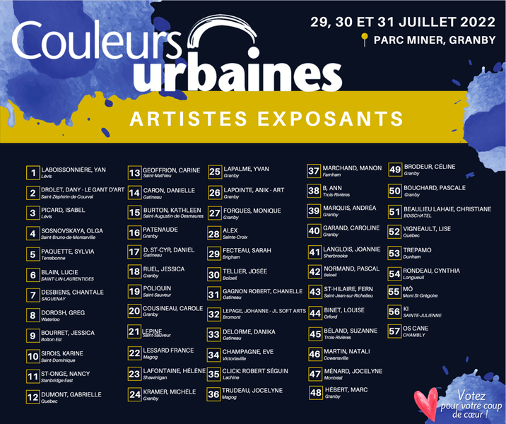 Couleurs urbaines ce week-end! Et une nouvelle exposition chez Boréart